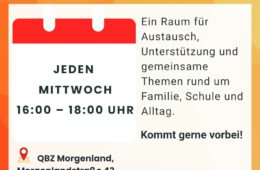 Flyer von Yekmal e. V. mit Text-Informationen zum Offenen Treffen für Eltern